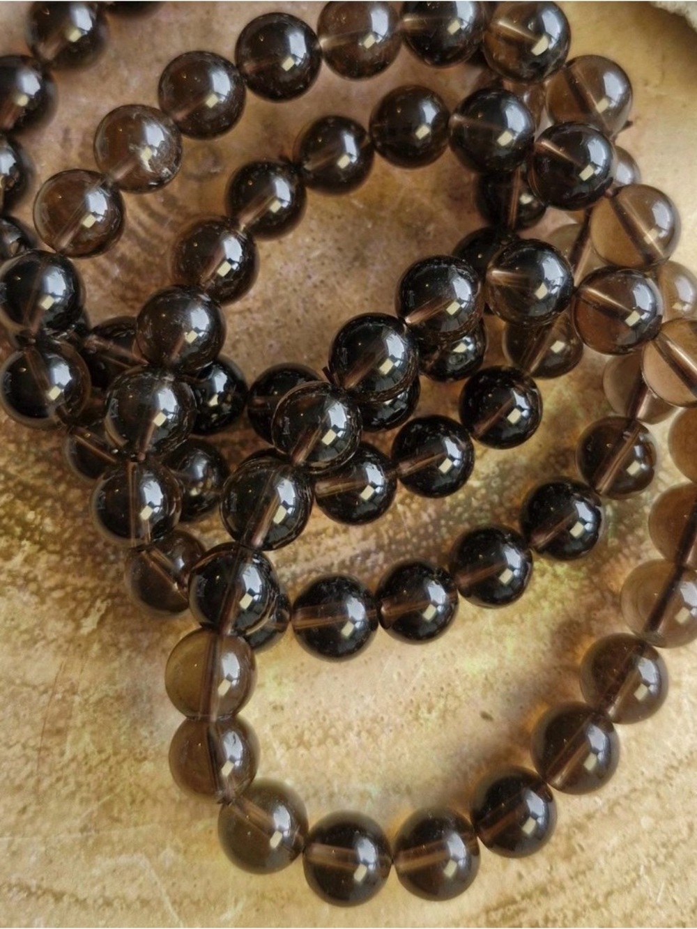 Smoky Quartz Beaded Necklace - 8mm only
